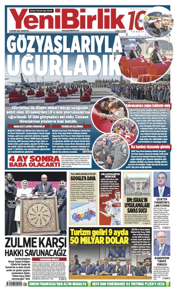 Yeni Birlik Gazetesi | 15 Kasım 2025