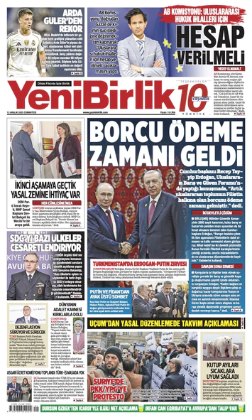 Yeni Birlik Gazetesi | 13 Aralık 2025