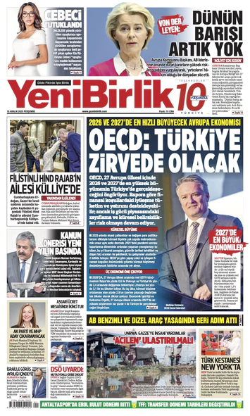 Yeni Birlik Gazetesi | 18 Aralık 2025