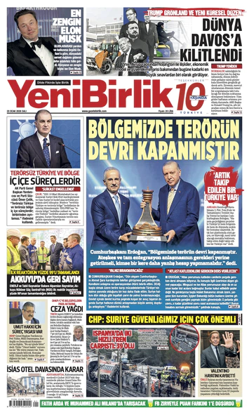 Yeni Birlik Gazetesi | 20 Ocak 2026