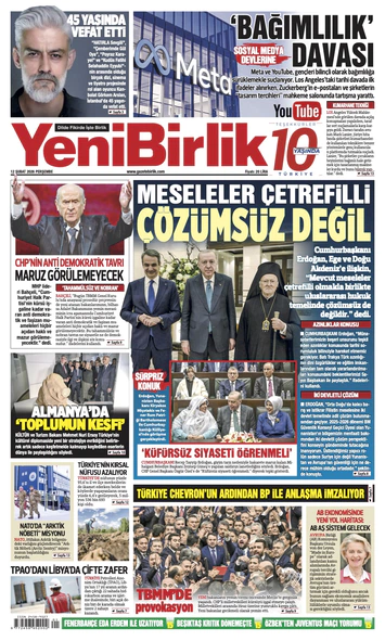 Yeni Birlik Gazetesi | 12 Şubat 2026