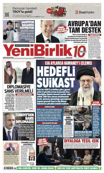 Yeni Birlik Gazetesi | 2 Mart 2026