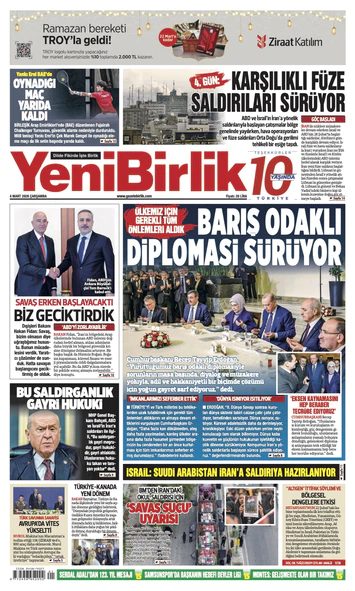 Yeni Birlik Gazetesi | 4 Mart 2026