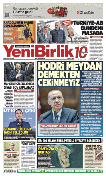 Yeni Birlik Gazetesi | 12 Mart 2026