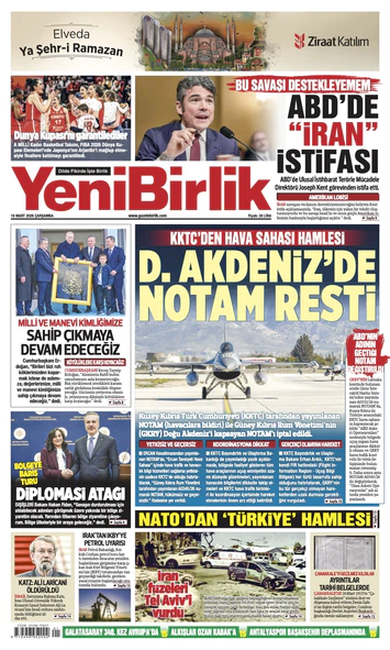 Yeni Birlik Gazetesi | 18 Mart 2026