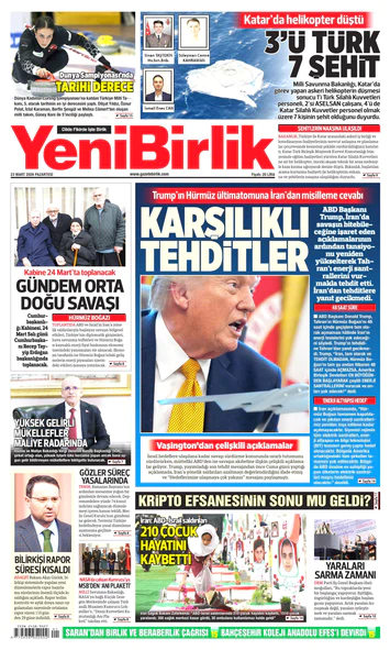 Yeni Birlik Gazetesi | 23 Mart 2026