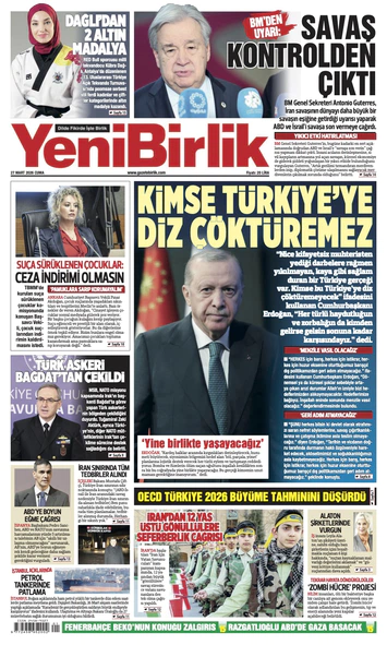 Yeni Birlik Gazetesi | 27 Mart 2026