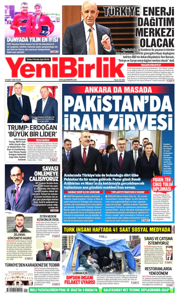 Yeni Birlik Gazetesi | 29 Mart 2026