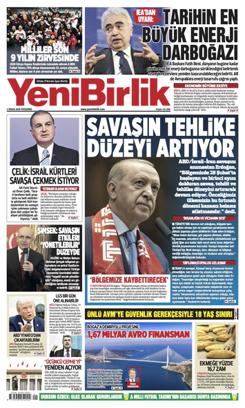Yeni Birlik Gazetesi | 2 Nisan 2026