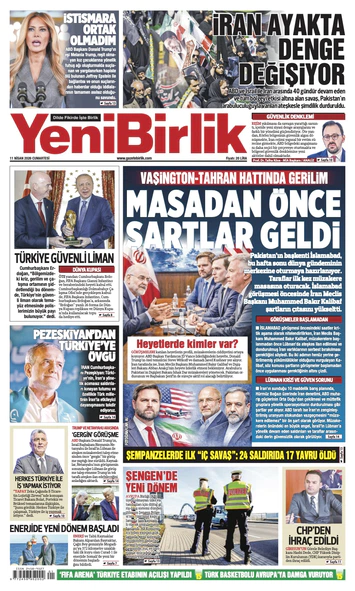 Yeni Birlik Gazetesi | 11 Nisan 2026