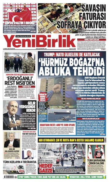 Yeni Birlik Gazetesi | 13 Nisan 2026