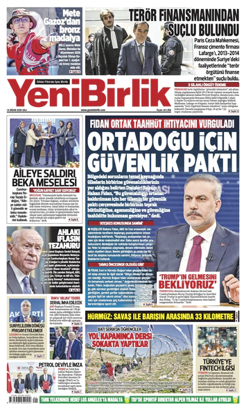 Yeni Birlik Gazetesi | 14 Nisan 2026