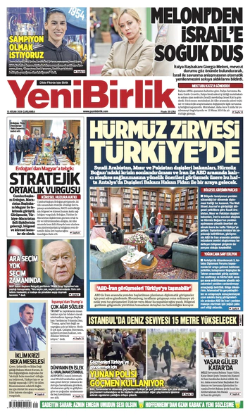 Yeni Birlik Gazetesi | 15 Nisan 2026