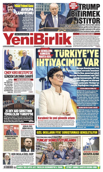 Yeni Birlik Gazetesi | 22 Nisan 2026