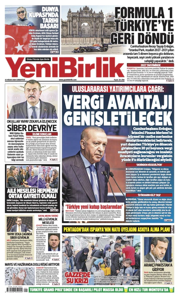 Yeni Birlik Gazetesi | 25 Nisan 2026