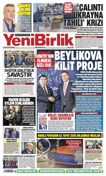 Yeni Birlik Gazetesi | 29 Nisan 2026