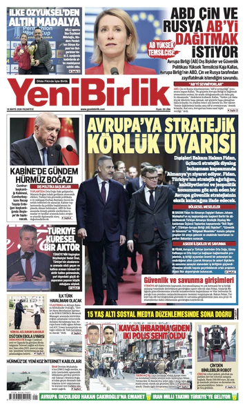 Yeni Birlik Gazetesi | 18 Mayıs 2026