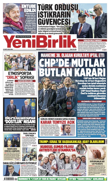 Yeni Birlik Gazetesi | 22 Mayıs 2026