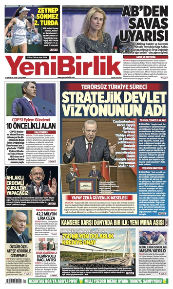 Yeni Birlik Gazetesi | 10 Haziran 2026