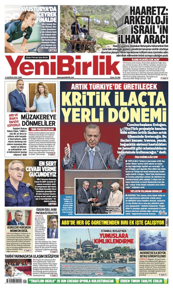 Yeni Birlik Gazetesi | 12 Haziran 2026