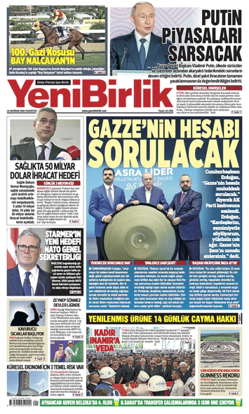 Yeni Birlik Gazetesi | 29 Haziran 2026