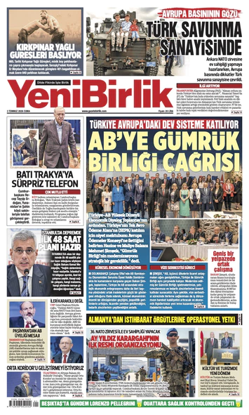 Yeni Birlik Gazetesi | 3 Temmuz 2026
