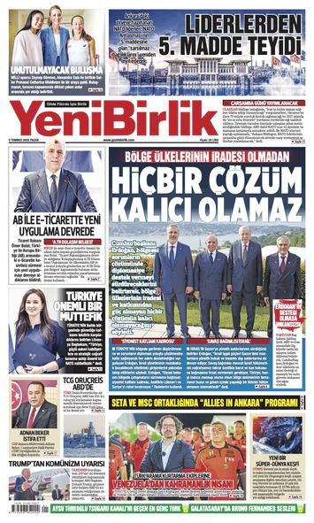 Yeni Birlik Gazetesi | 5 Temmuz 2026
