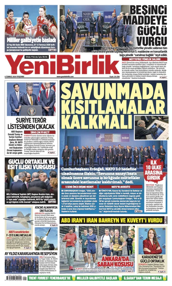 Yeni Birlik Gazetesi | 9 Temmuz 2026