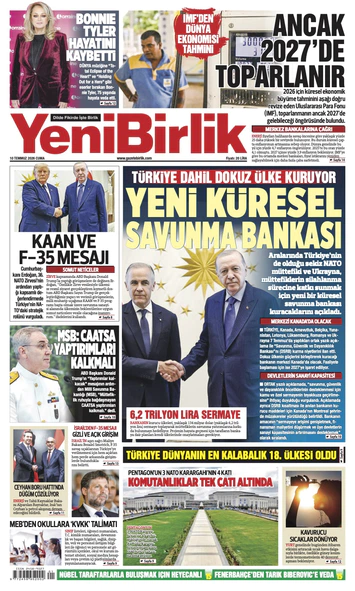 Yeni Birlik Gazetesi | 10 Temmuz 2026