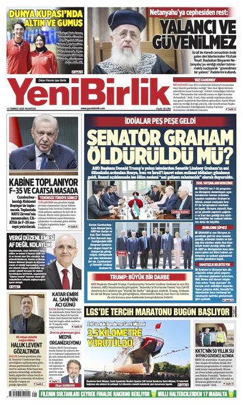 Yeni Birlik Gazetesi | 13 Temmuz 2026