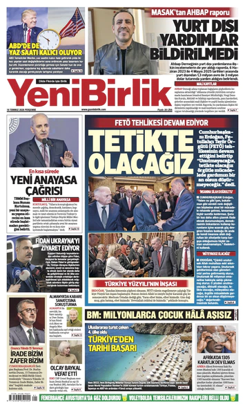 Yeni Birlik Gazetesi | 16 Temmuz 2026