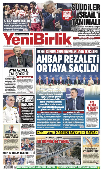 Yeni Birlik Gazetesi | 24 Temmuz 2026