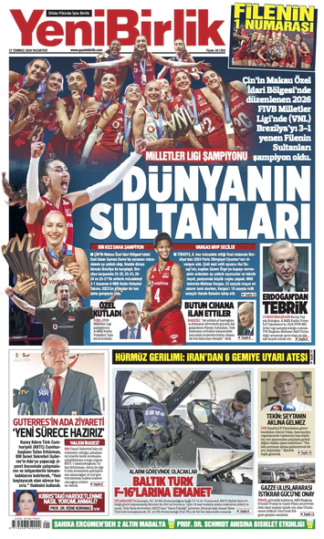 Yeni Birlik Gazetesi | 27 Temmuz 2026