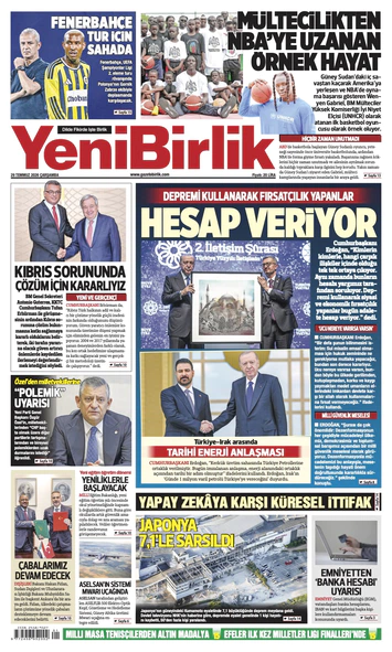 Yeni Birlik Gazetesi | 29 Temmuz 2026