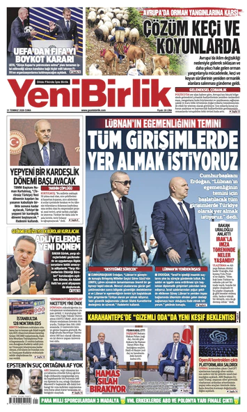 Yeni Birlik Gazetesi | 31 Temmuz 2026