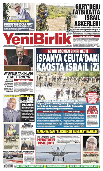 Yeni Birlik Gazetesi | 1 Ağustos 2026