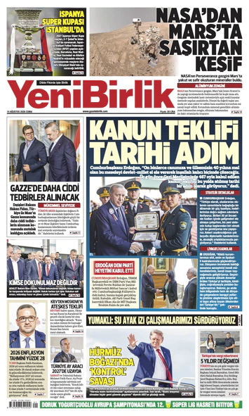 Yeni Birlik Gazetesi | 14 Ağustos 2026