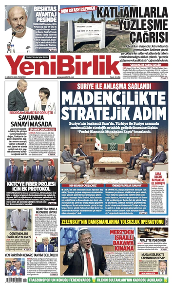 Yeni Birlik Gazetesi | 20 Ağustos 2026