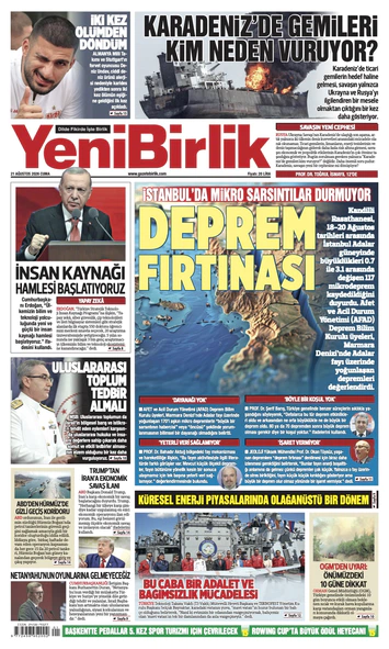 Yeni Birlik Gazetesi | 21 Ağustos 2026