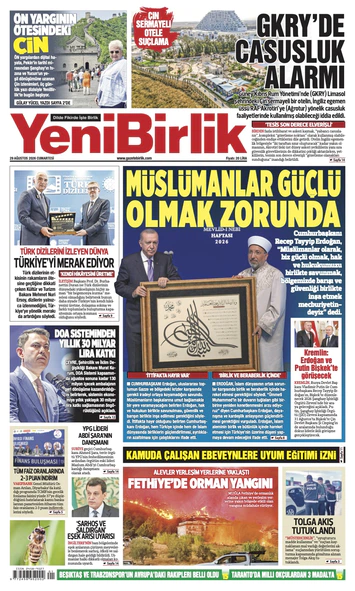 Yeni Birlik Gazetesi | 29 Ağustos 2026