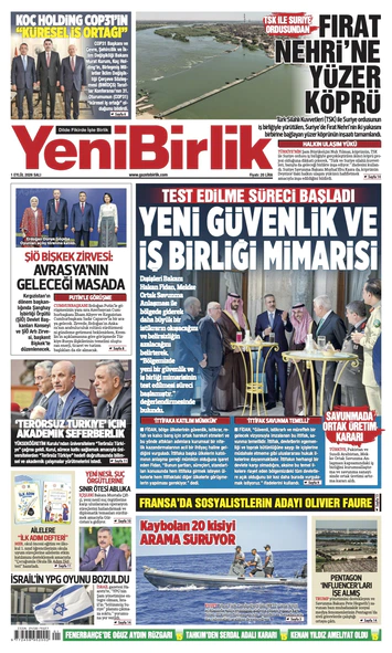 Yeni Birlik Gazetesi | 1 Eylül 2026
