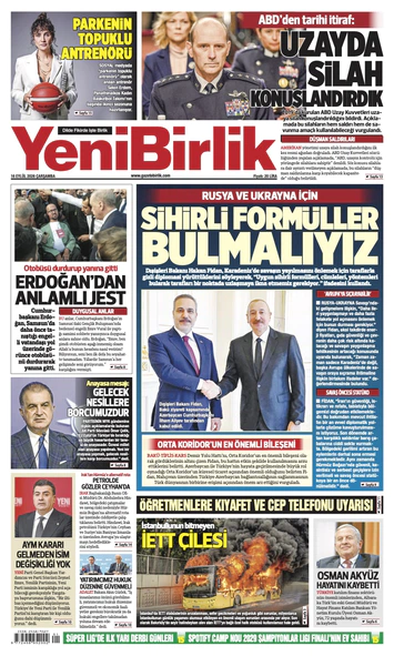 Yeni Birlik Gazetesi | 16 Eylül 2026