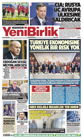 Yeni Birlik Gazetesi | 25 Eylül 2026