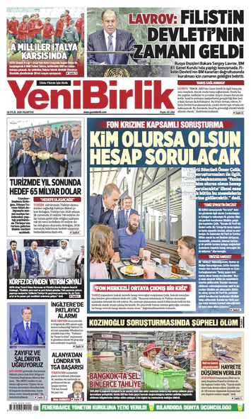 Yeni Birlik Gazetesi | 28 Eylül 2026