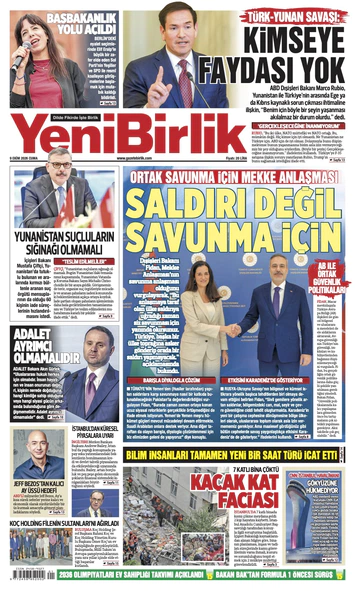 Yeni Birlik Gazetesi | 9 Ekim 2026