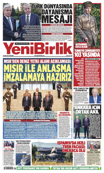 Yeni Birlik Gazetesi | 29 Ekim 2026