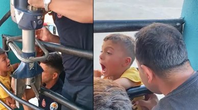 7 yaşındaki çocuğun başı ve kolları korkuluklara sıkıştı