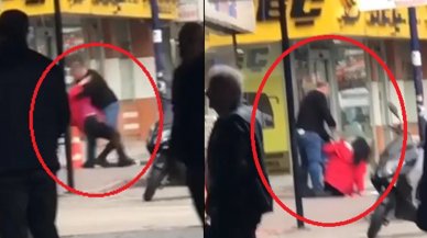 Sokak ortasında kız kardeşini dakikalarca dövdü