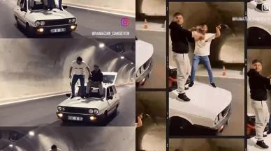 Tepki çeken görüntüler: Otomobilin üzerine çıkıp, ellerini yıkadılar