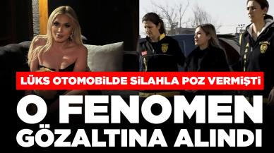 Lüks otomobilde silahla poz vermişti: O fenomen gözaltına alındı